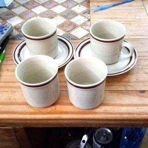 Vintage Stoneware from Japan 4 cups and 2 saucers